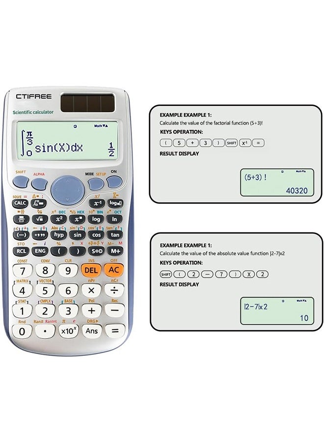 CTIFREE Scientific Calculators,Math Calculator with 417 Functions, 4-Line LED Display, Portable and Cute School Supplies for Middle High College - Image 5